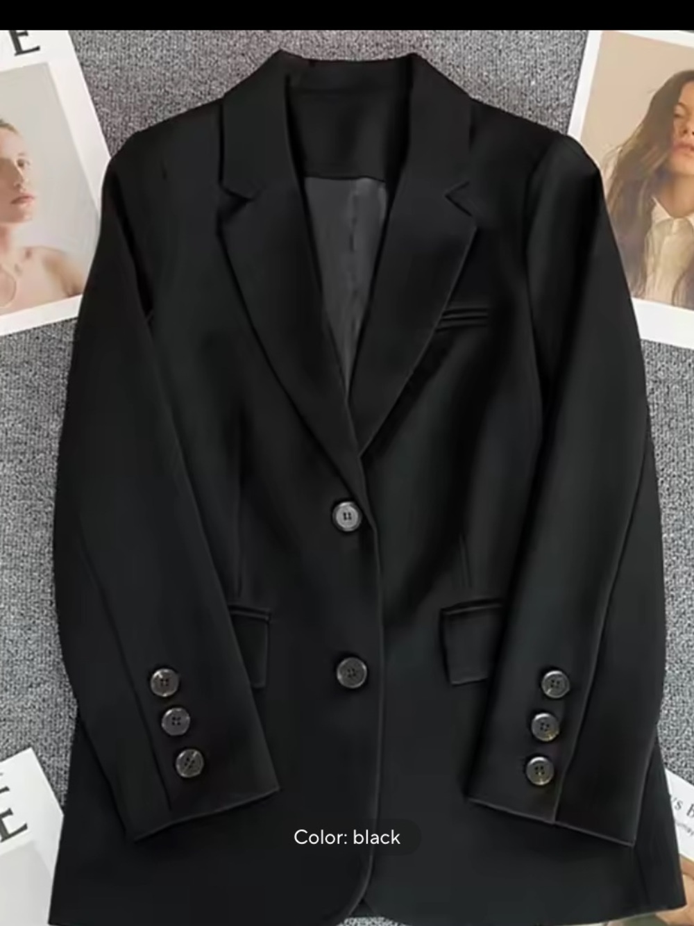 Classic Black Women's Blazer Jacket
